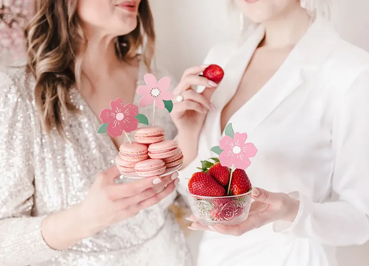 Kaketopper blomster 8stk
