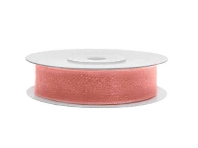 Hovedbilde Bånd Organsa Pink Korall 12mm x 25m