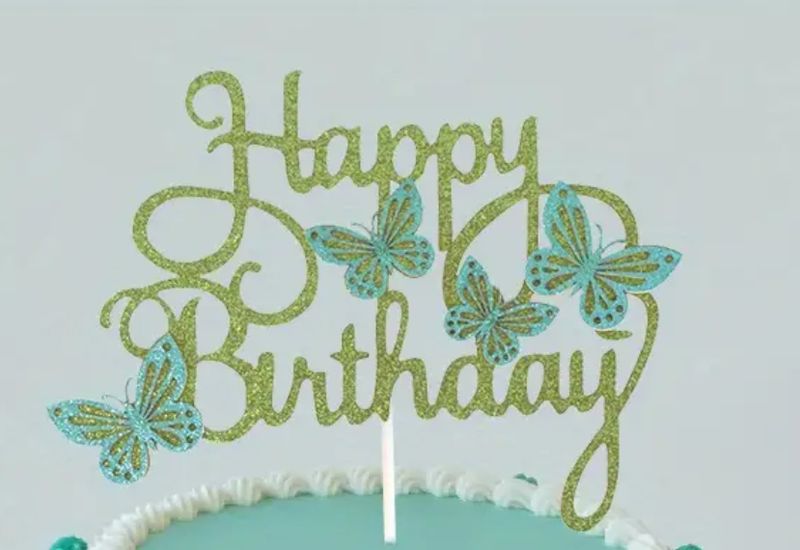 Kaketopp - Happy Birthday Grønn