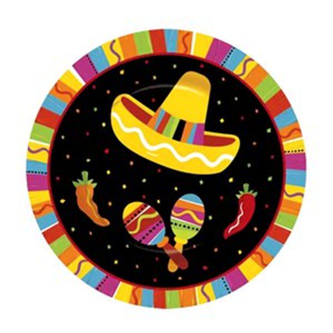 Hovedbilde Mexican Fiesta Fun Party Papptallerken 18cm