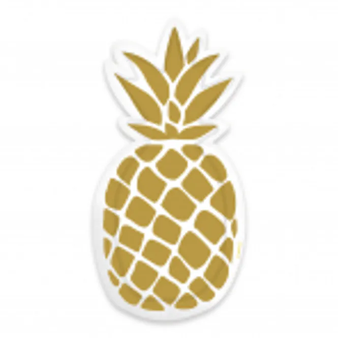 Hovedbilde Papptallerken Formshaped Pineapple 6pk