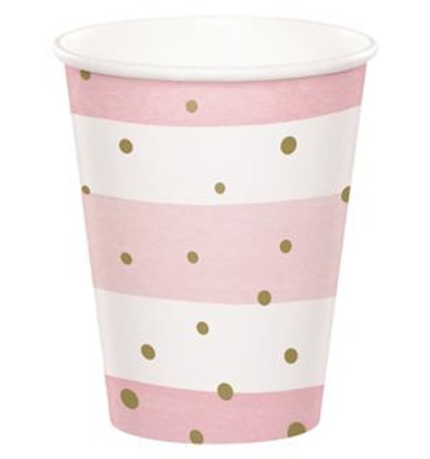 Hovedbilde Pappkrus Rosa og Gull 8pk