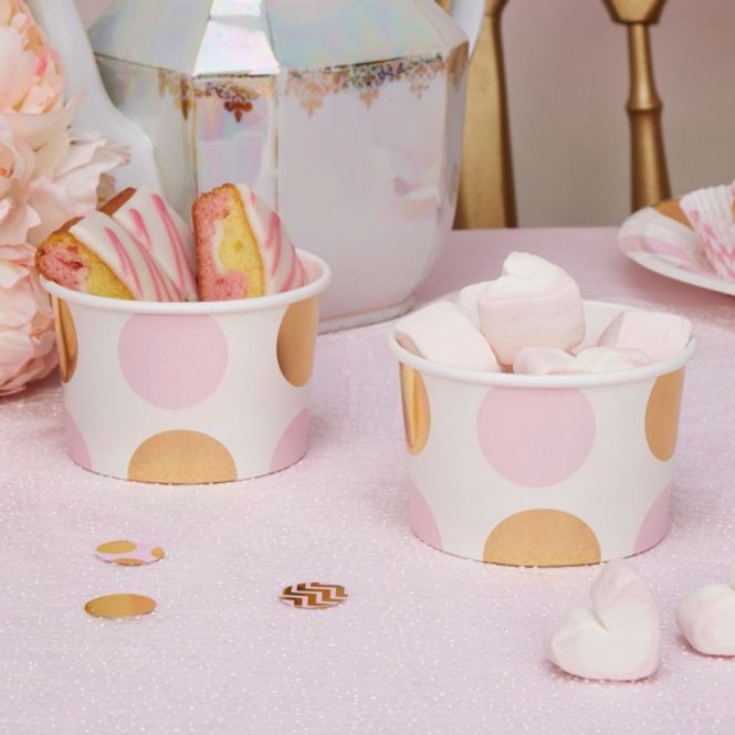 Hovedbilde Skål Godteri/Is Pattern Works Rosa Gull 8pk