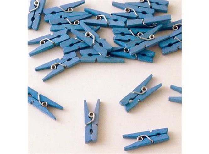 Hovedbilde Blå klesklyper 24 Mini klesklyper 2,5cm