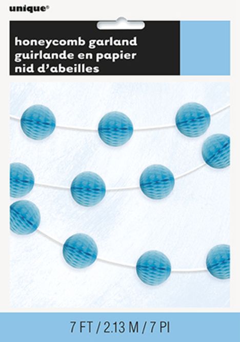 Hovedbilde Mini Honeycombs Ball Pudderblå Girlander 214cm