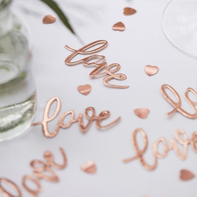 Hovedbilde Confetti Love Hjerter Rosegull 13g