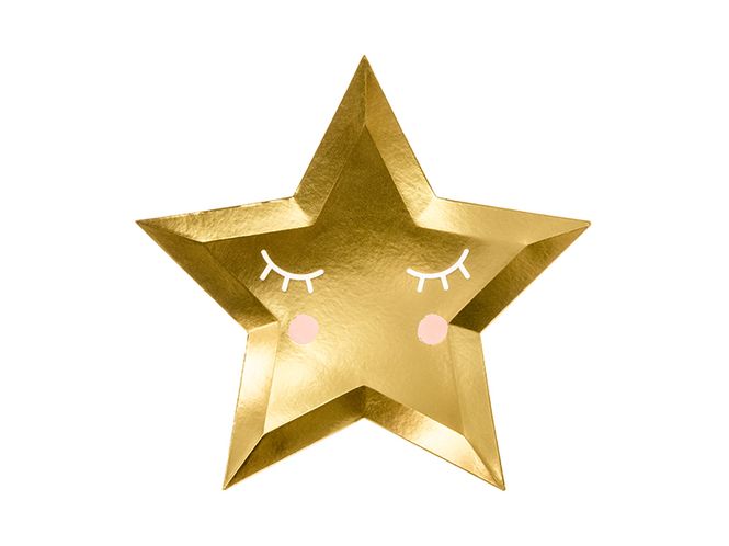 Hovedbilde Papptallerken Gull Little Star 6-pk