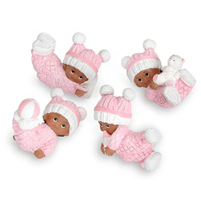 Hovedbilde Babyfigur Mørkhudet Rosa Assortert 6x5cm