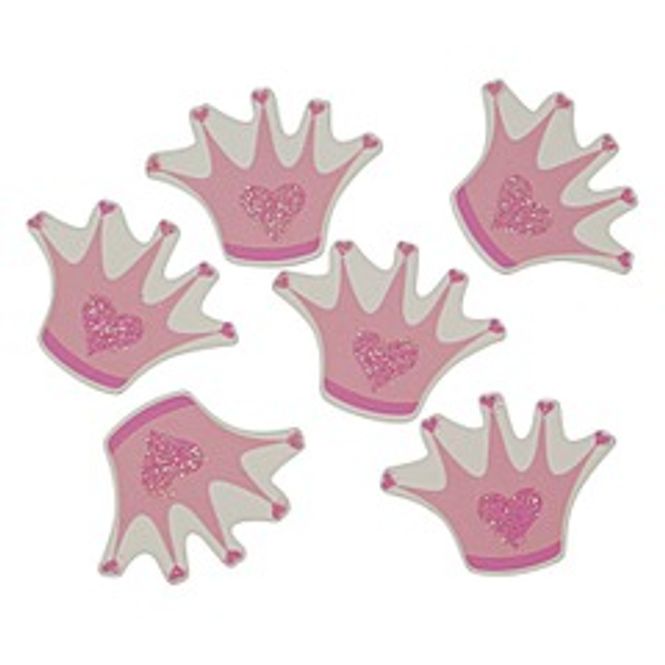 Hovedbilde Bordstrø Prinsessekrone Rosa Finer 3x4cm 12-pk