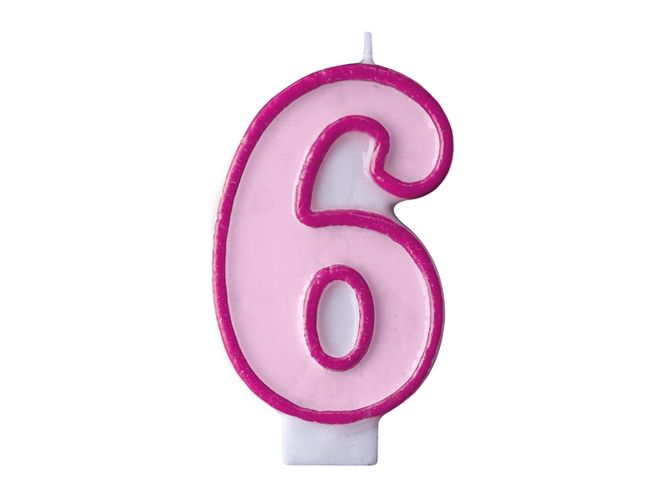 Hovedbilde Bursdagslys 6 Rosa
