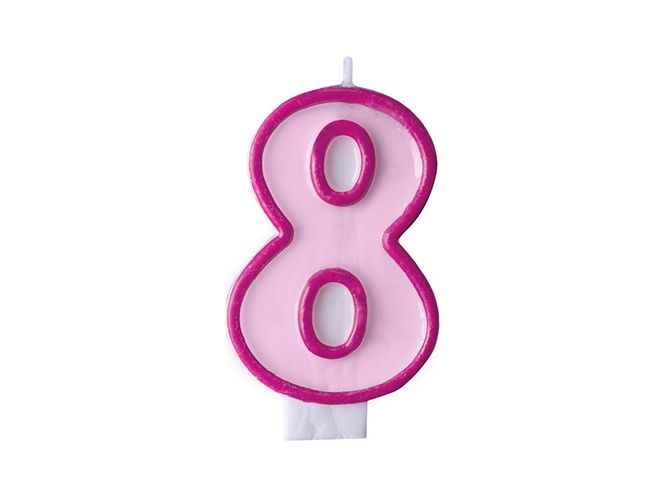 Hovedbilde Bursdagslys 8 Rosa