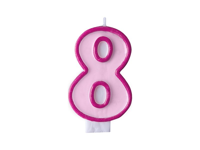 Bursdagslys 8 Rosa