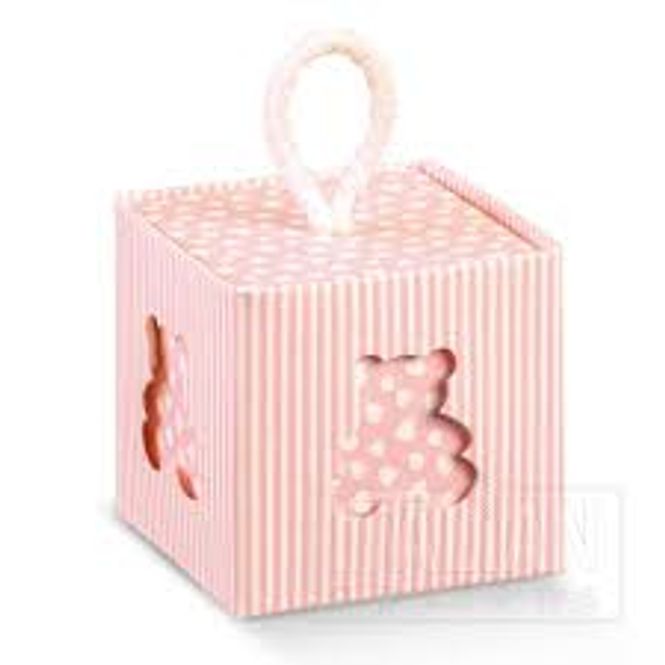 Hovedbilde Gaveeske Kube lys rosa 10pk