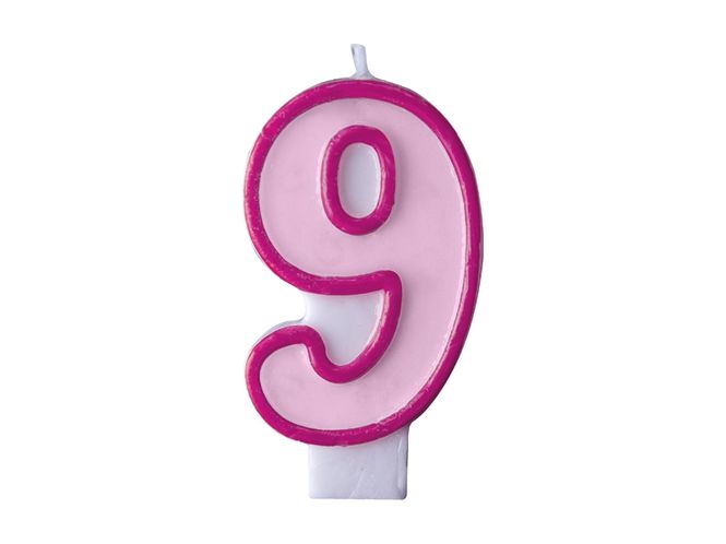 Hovedbilde Bursdagslys 9 Rosa