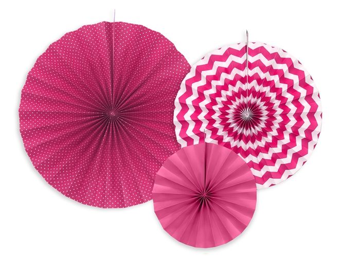 Hovedbilde Hengende Vifter Pink 3-pk