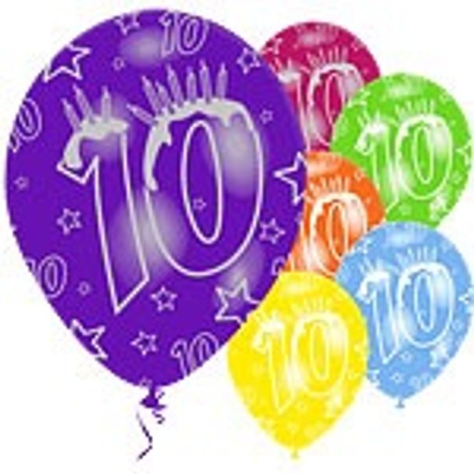 Hovedbilde Ballonger 10 årsdag ass. 6-pk
