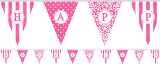 Hovedbilde Vimpler Banner m/stickers Pink