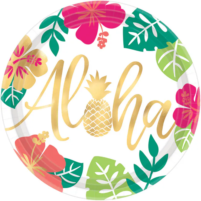 Hovedbilde Aloha papptallerken 18 cm 8 pk