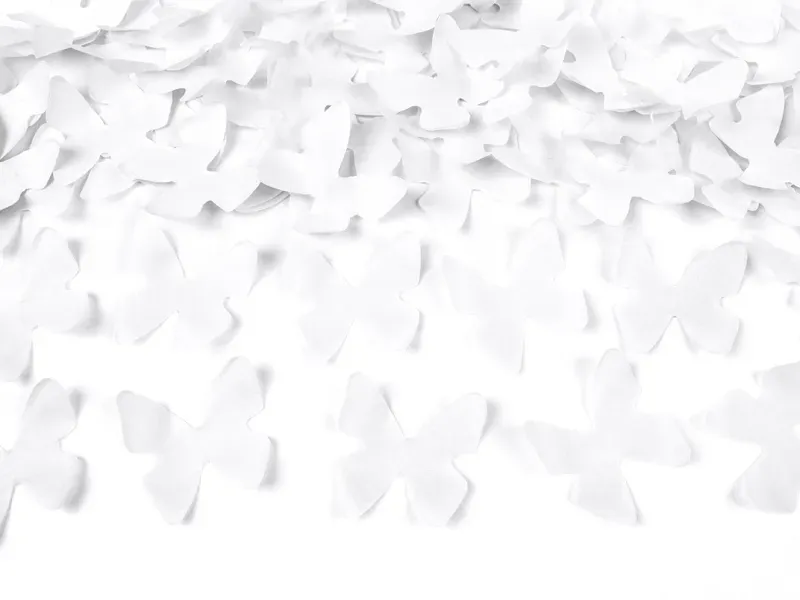 Confetti kanon hvit sommerfugl