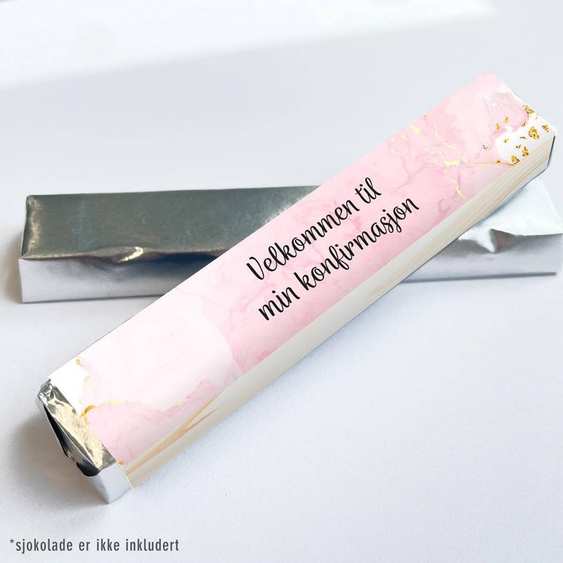 Kinder omslag: Konfirmasjon Marmor rosa 20 stk