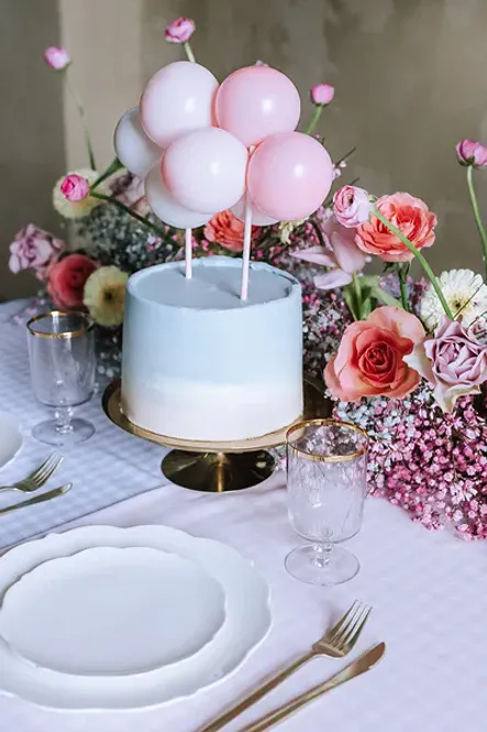 Hovedbilde Kaketopp ballonger rosa 